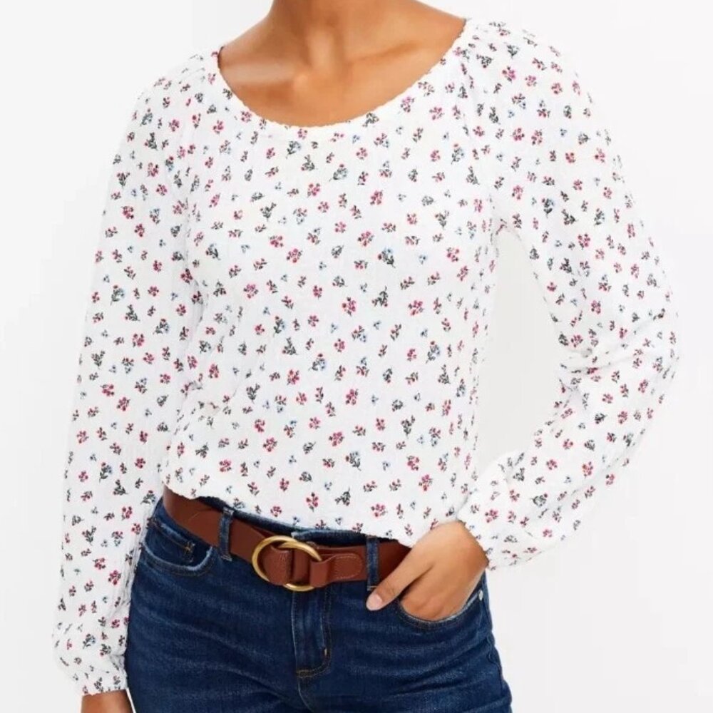 LOFT Floral Long Sleeve Top